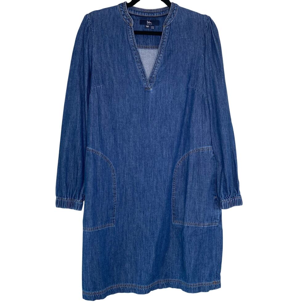 Boden Denim 100% Cotton Shift Long Sleeve Dress 8R